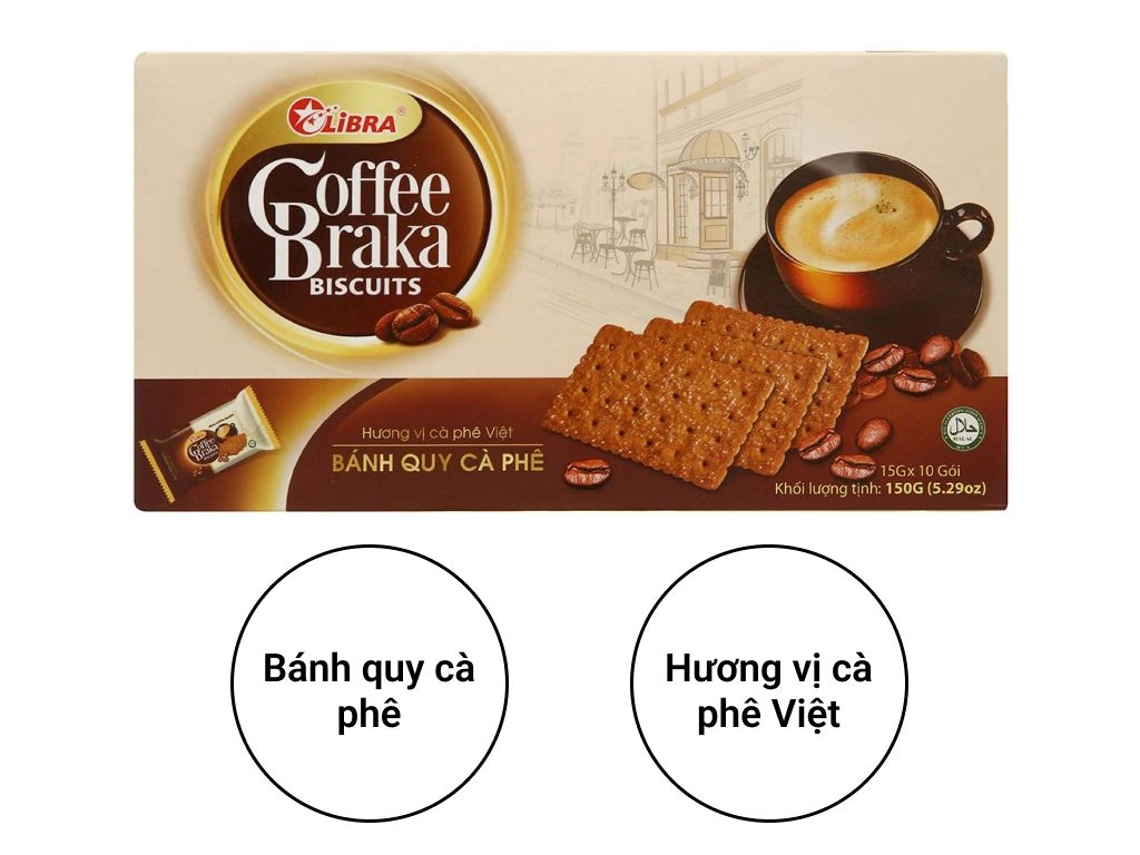 Bánh quy vị cà phê Libra Braka hộp 150g