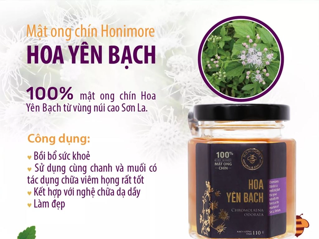 Mật ong chín hoa yên bạch Honimore hũ 110g