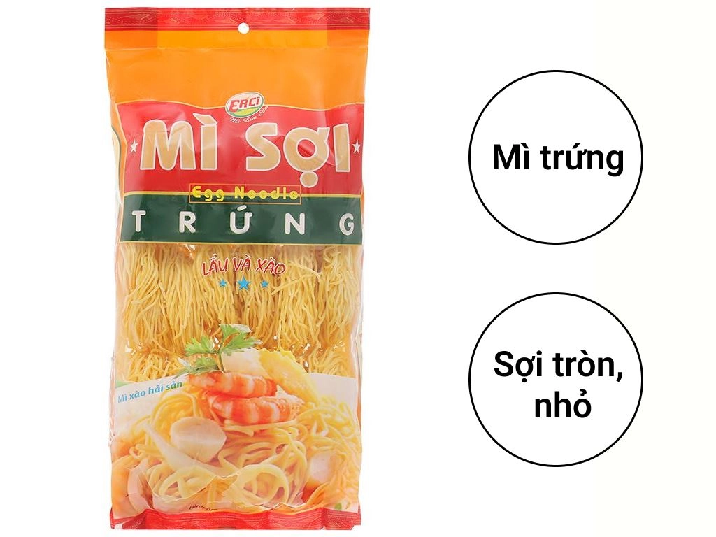 Mì trứng Erci sợi nhỏ gói 500g