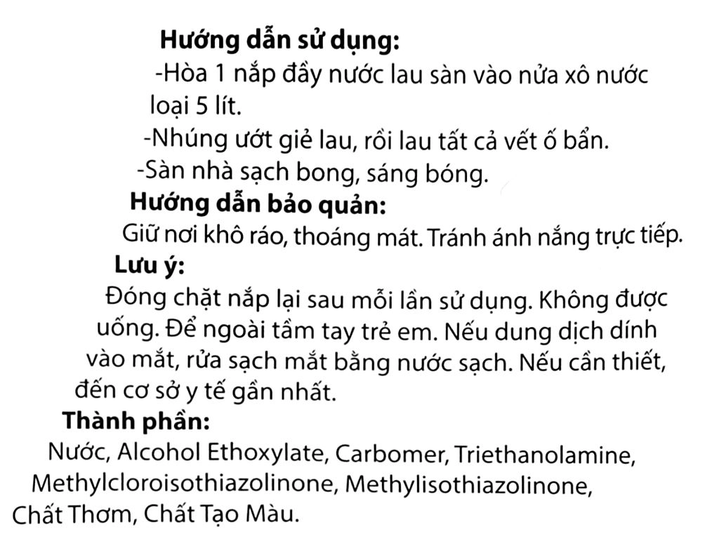 2 chai nước lau sàn Rena hương bạc hà 1 lít