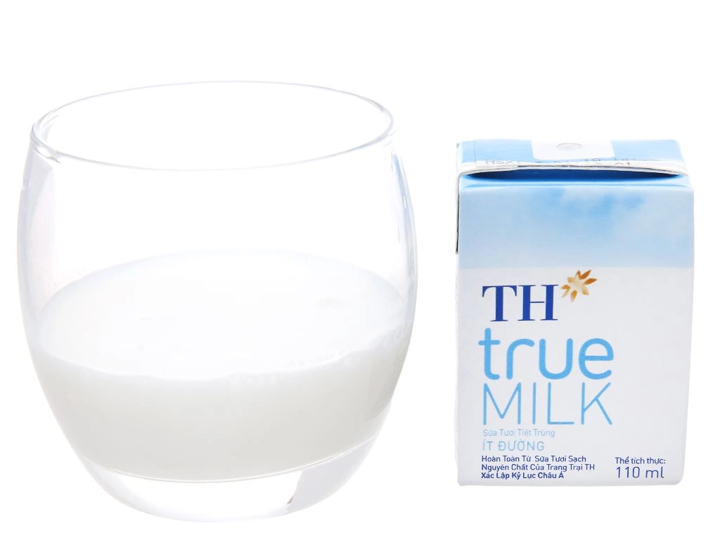 Lốc 4 hộp sữa tươi tiệt trùng ít đường TH true MILK 110ml